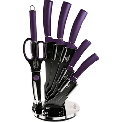 BerlingerHaus Sada nožů v nerez stojanu Purple Metallic Line, 8 ks