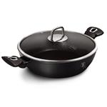 BerlingerHaus WOK panvica s mramorovým povrchom a pokrievkou Black Silver Collection, 30 cm