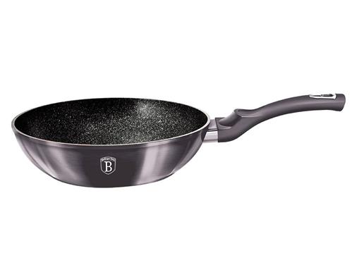 BerlingerHaus WOK panvica s mramorovým povrchom Carbon PRO Line, 28 cm