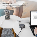 Bezdrátová nabíječka 3v1 FIXED MagPowerstation Round s MagSafe, šedá
