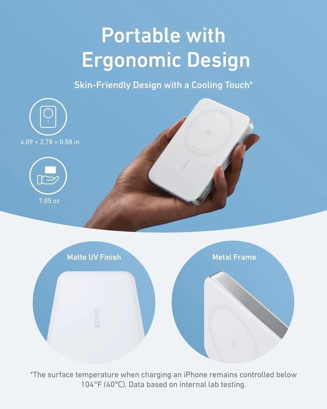 Bezdrátová powerbanka Anker MagGo 10000mAh, 30W bílá
