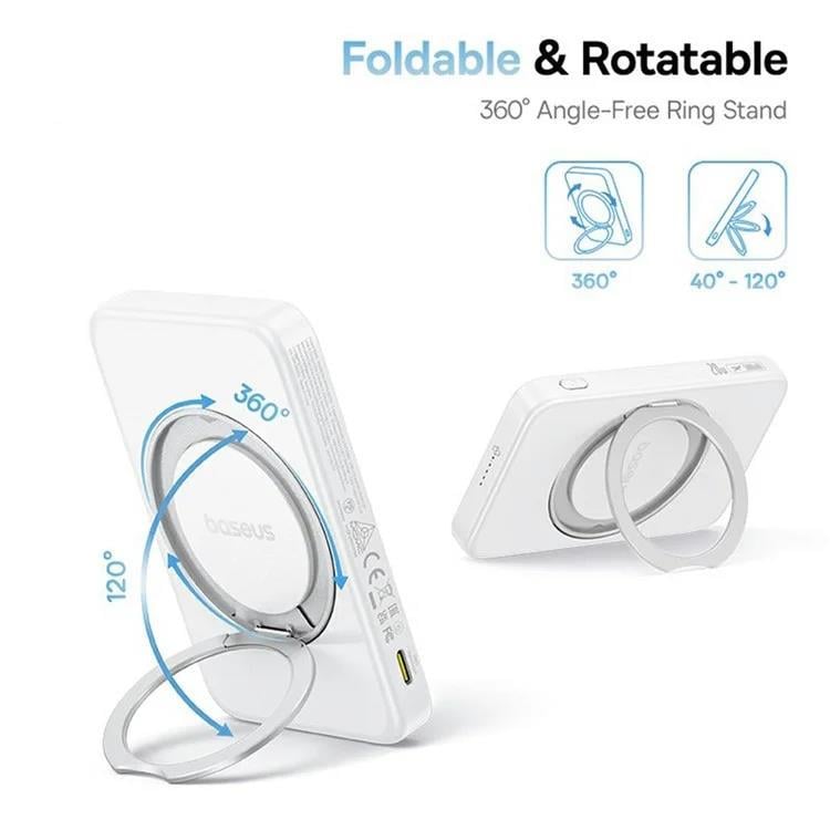 Bezdrátová powerbanka Baseus PicoGo Qi2 5000mAh, 20W bílá