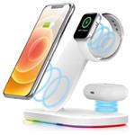 Bezdrôtová dokovacia stanica Qi 3v1 pre hodinky Apple, 15 W, biela