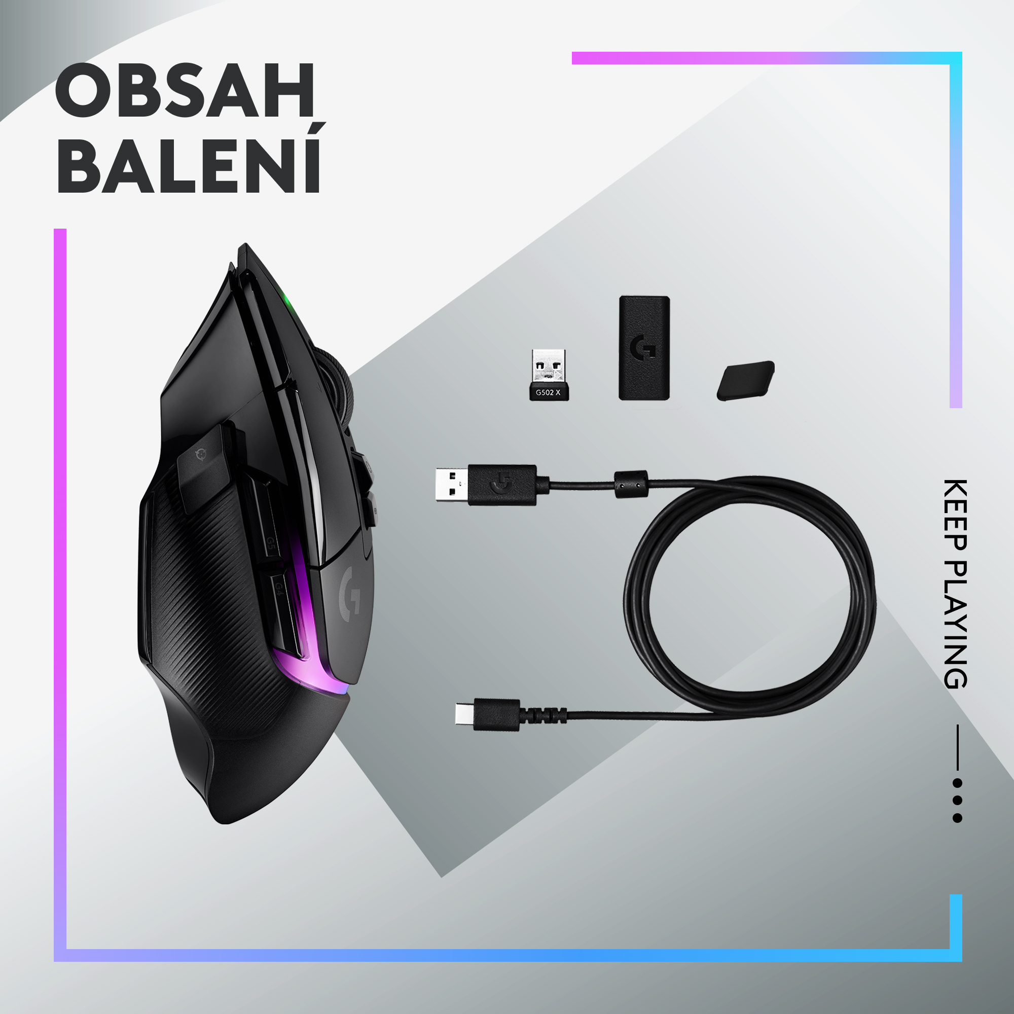 Bezdrôtová herná myš Logitech G502 X PLUS RGB, čierna