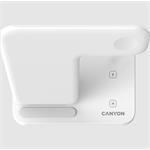 Bezdrôtová nabíjačka CANYON WS-303W,3v1,9V/2A,12V/2A,15/10/7,5/5W výstup, USB-C > USB-A, vrátane. AC adaptér, biela