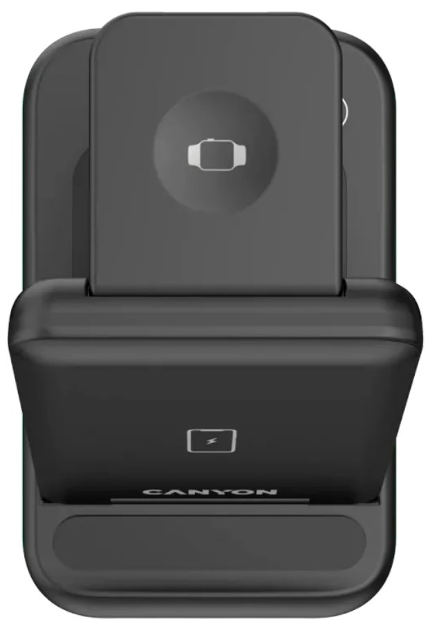 Bezdrôtová nabíjačka CANYON WS-304 CL, QC18W, 3v1, vstup 9V/2A, 12V/1,5A, výstup 15W/10W/7,5W/5W, typ C na USB-A, latte