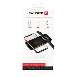 Bezdrôtová nabíjačka SWISSTEN PAD 2v1, čierna