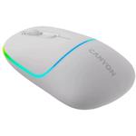 Bezdrôtová optická myš CANYON MW-22, RGB, 800/1200/1600 dpi, 4 tlačidlá, BT + 2,4 GHz, batéria 650 mAh, snehovo biela