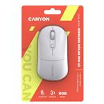 Bezdrôtová optická myš CANYON MW-22, RGB, 800/1200/1600 dpi, 4 tlačidlá, BT + 2,4 GHz, batéria 650 mAh, snehovo biela