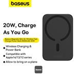 Bezdrôtová powerbanka Baseus Magnetic Mini Air 6000mAh, 20W čierna