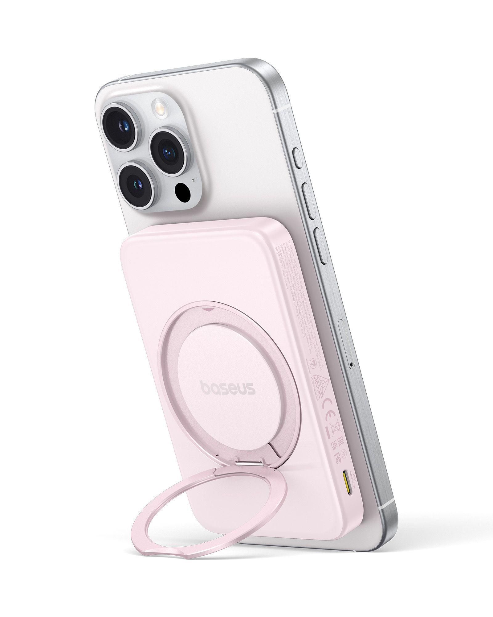 Bezdrôtová powerbanka Baseus PicoGo Qi2 5000mAh, 20W ružová