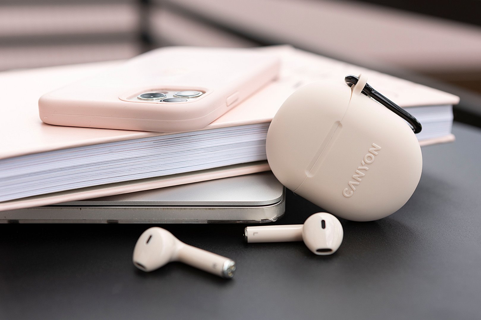 Bezdrôtové slúchadlá CANYON TWS6BE Bluetooth s mikrofónom, béžové