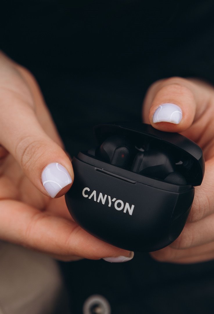 Bezdrôtové slúchadlá CANYON TWS8B Bluetooth s mikrofónom, čierne