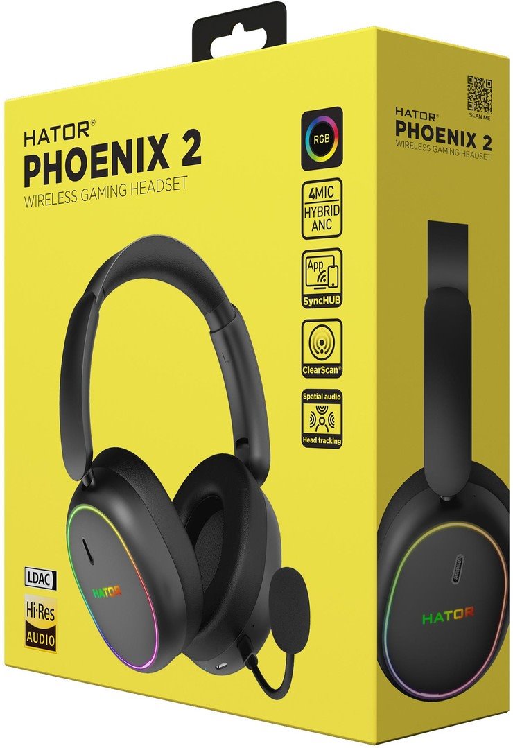 Bezdrôtové slúchadlá Hator PHOENIX 2 čierne