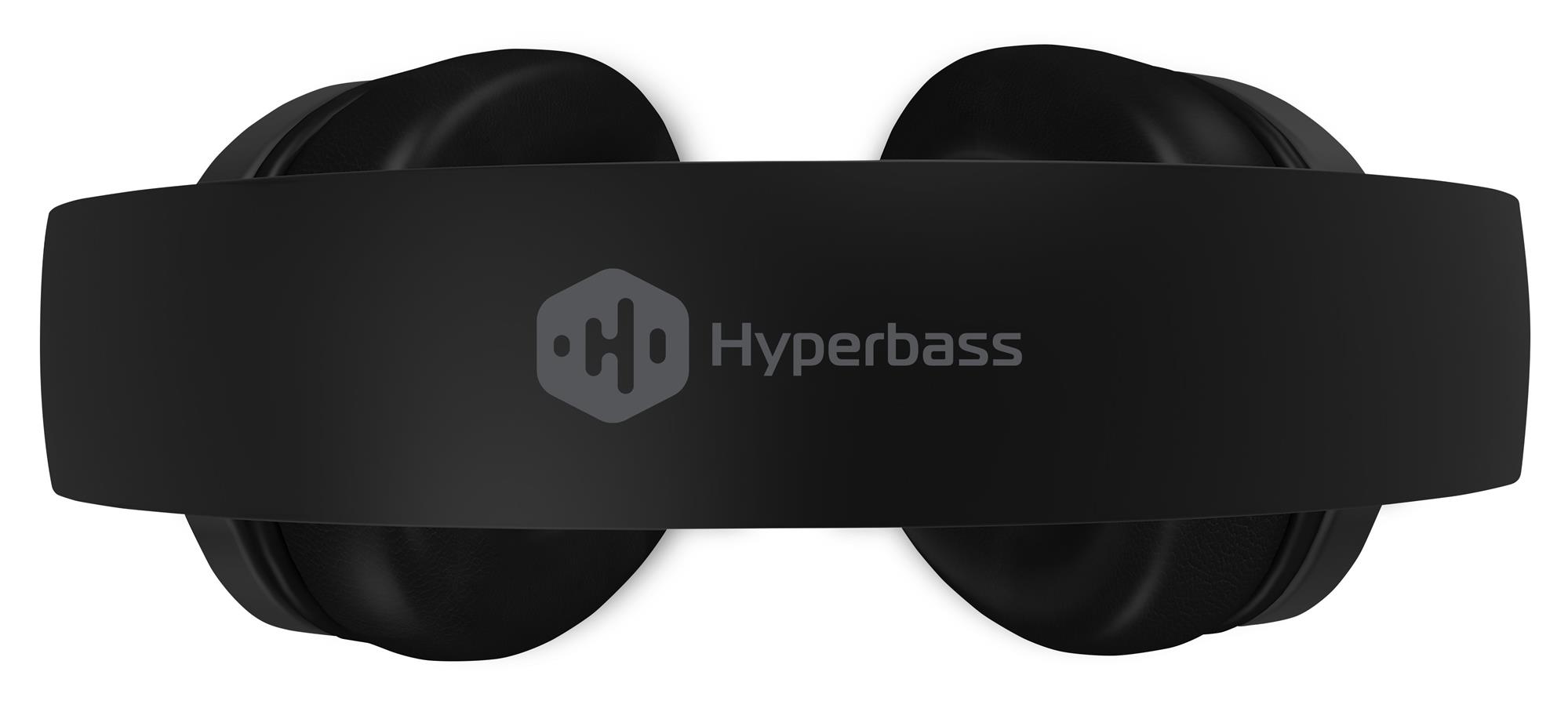 Bezdrôtové slúchadlá HYPERBASS BASS+ s mikrofónom, ČIERNE