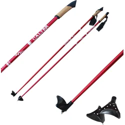 Bežecké palice CALTER X-SNOW 125cm, korková rukoväť, červené
