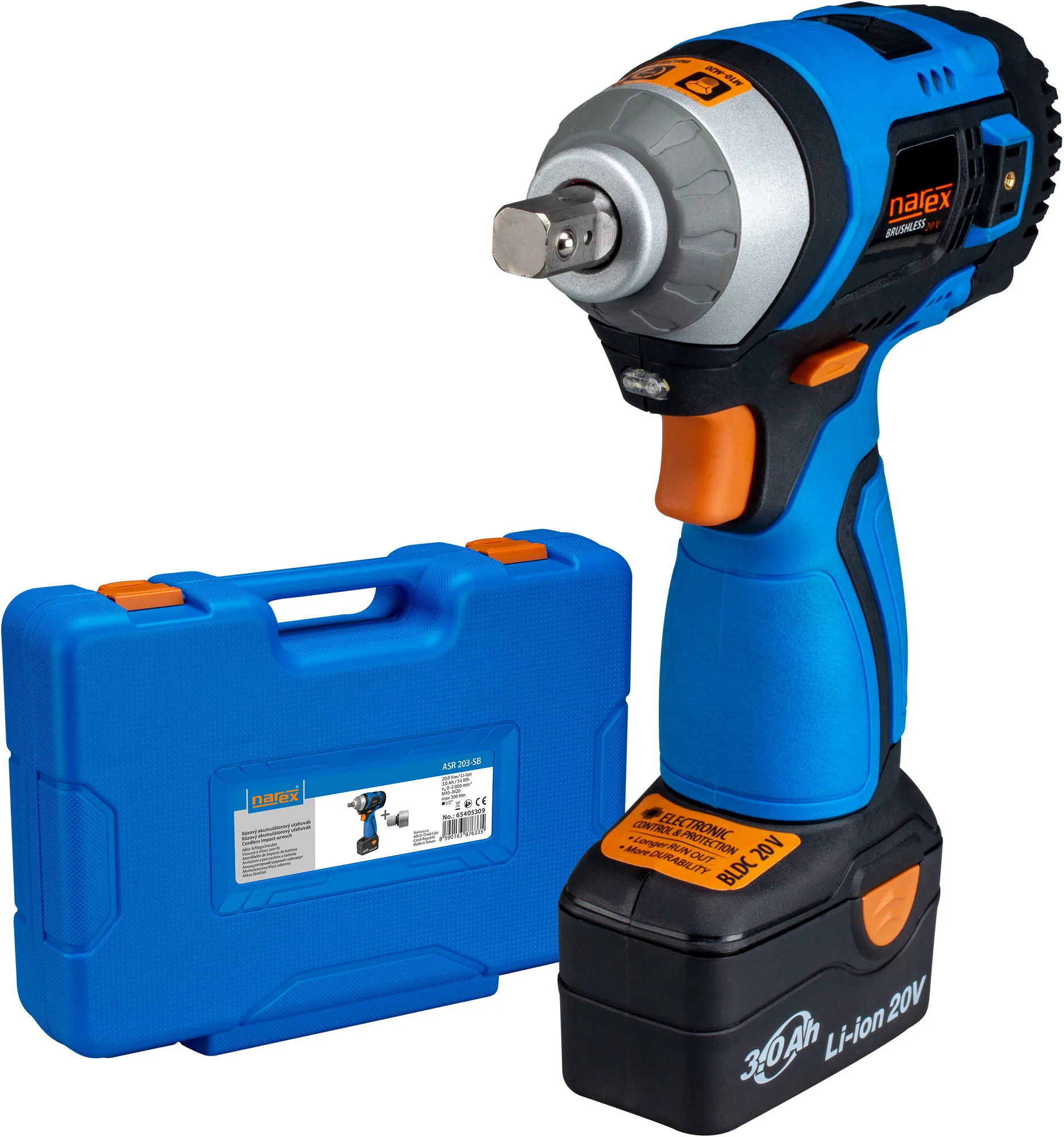 Bezuhlíkový rázový uťahovák Narex ASR 203-SB