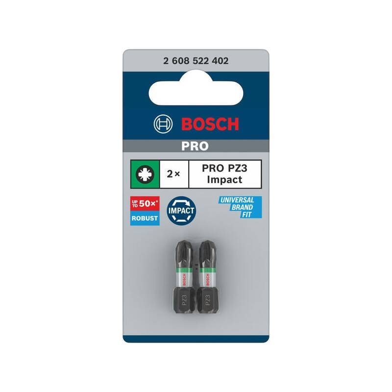 Bity BOSCH PRO Pozidriv Impact, PZ3, 25 mm, 2 ks (2.608.522.402)