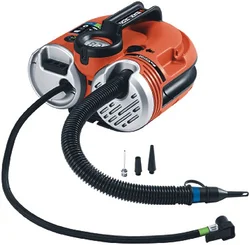Black&Decker ASI500 Kompresor Set, autoadaptér 12V,2 systémy huštění, odsávání + Vysavač Black&Decker NW3660N Aku