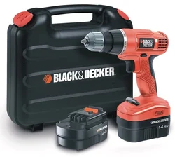 Black&Decker EPC14CABK Vrtačka Aku, 14.4V, 750ot/min, 12.1Nm, pravý i levý chod, sklíčidlo 10mm
