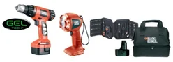 Black&Decker KC12GTBA Vrtačka Aku + příbal, 700 ot./min, 9 Nm, 5 kroutících momentů, 2 aku, lampa, příslušenství