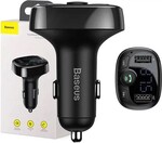 Bluetooth MP3 FM Transmiter Baseus s nabíjením 2xUSB 3.4A černý