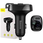 Bluetooth MP3 FM vysielač Baseus s nabíjaním, 2x USB 3,4 A, čierny