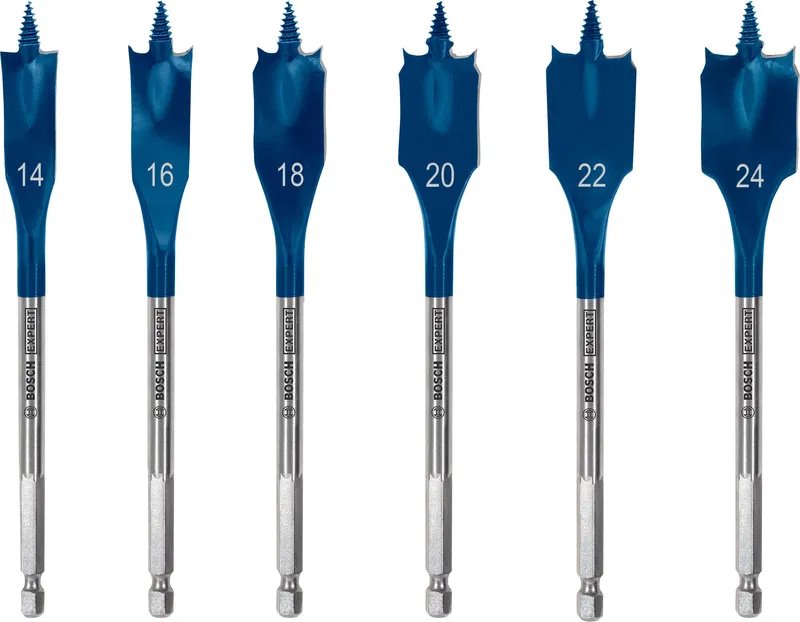 BOSCH 6dílná sada plochých vrtáků do dřeva EXPERT Self Cut Speed, 14/16/18/20/22/24 mm (2.608.900.332