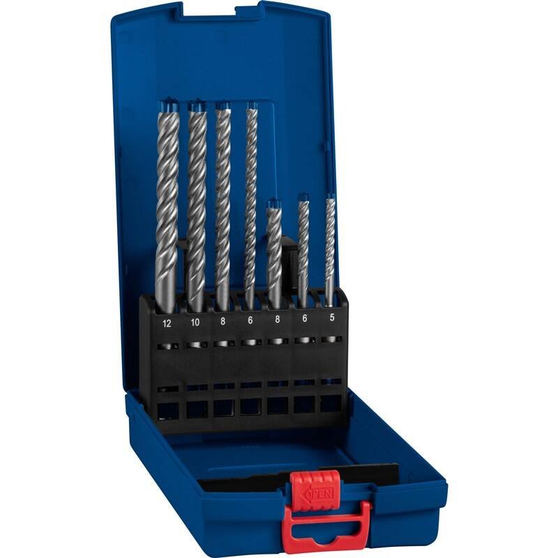 BOSCH 7-dielna súprava príklepových vrtákov EXPERT SDS plus-7X, 5/6/6/8/8/10/12 mm (2.608.900.195)