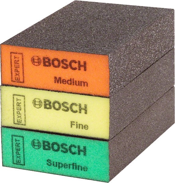 BOSCH Brusný blok EXPERT S471 Standard, 26 × 69 × 97 mm, střední, jemný, velmi jemný, 3 ks