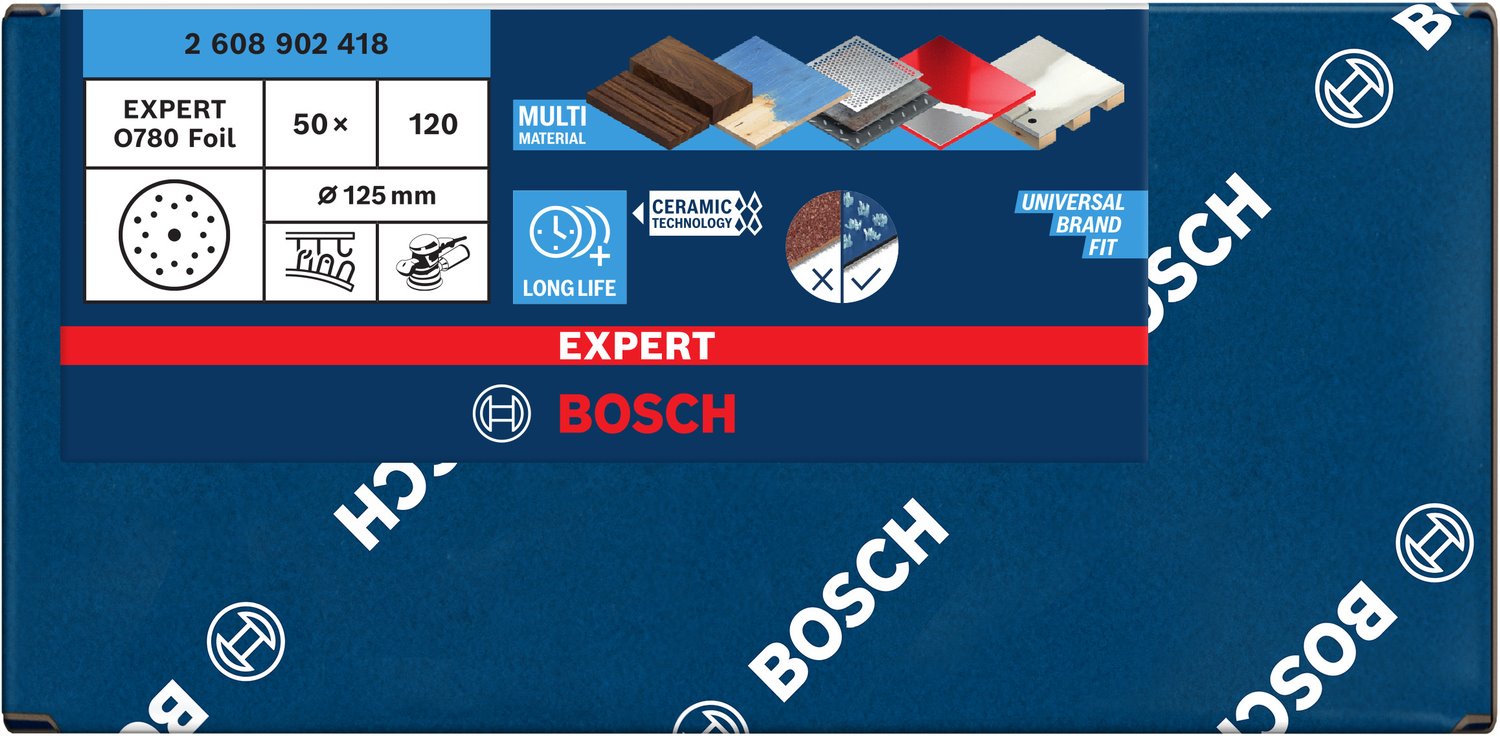 BOSCH Brúsny kotúč EXPERT O780 G80 s fóliou,125mm, G120 (2.608.902.418)