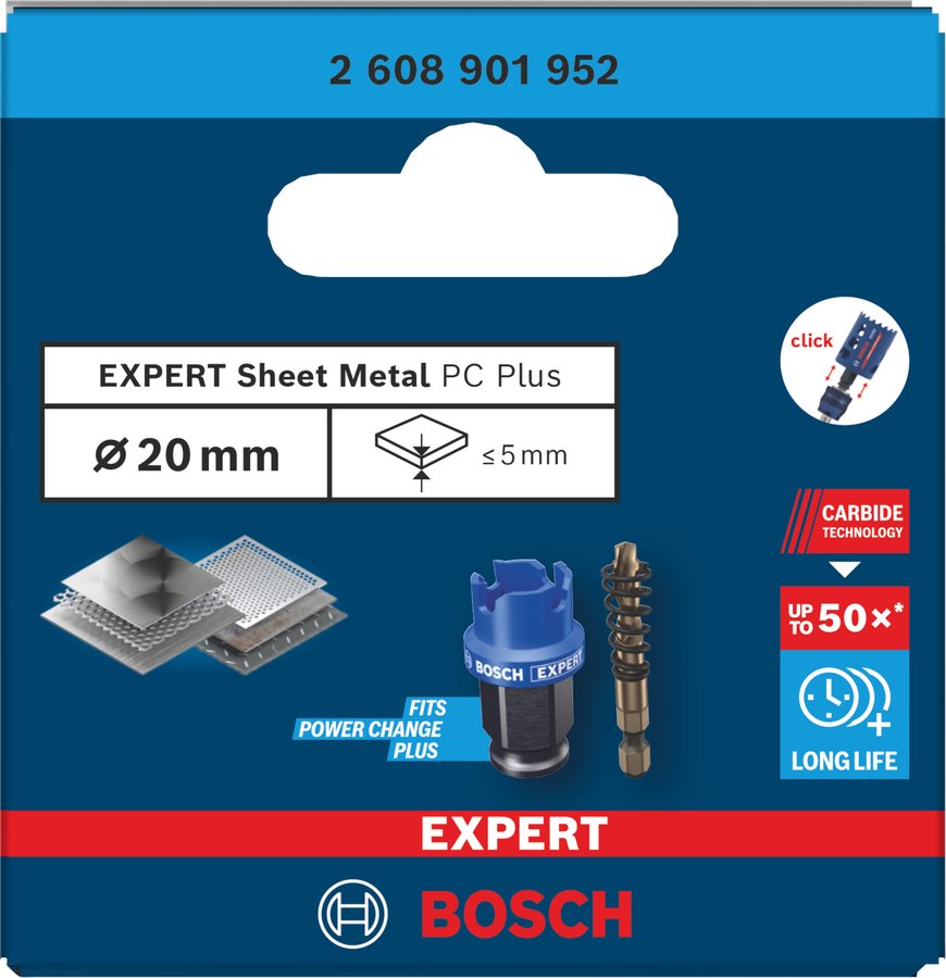 BOSCH Děrovka EXPERT Sheet Metal Power Change Plus, 20 × 5 mm (2.608.901.952)