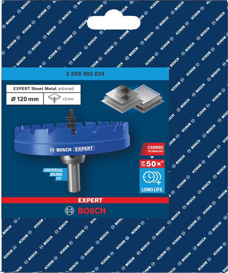 BOSCH Děrovka s adaptérem EXPERT Sheet Metal 120 × 5 mm (2.608.902.024)