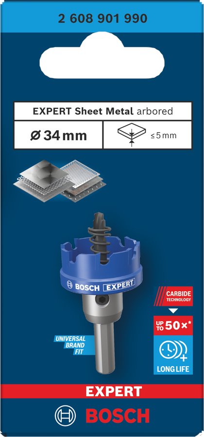 BOSCH Děrovka s adaptérem EXPERT Sheet Metal 34 × 5 mm (2.608.901.990)