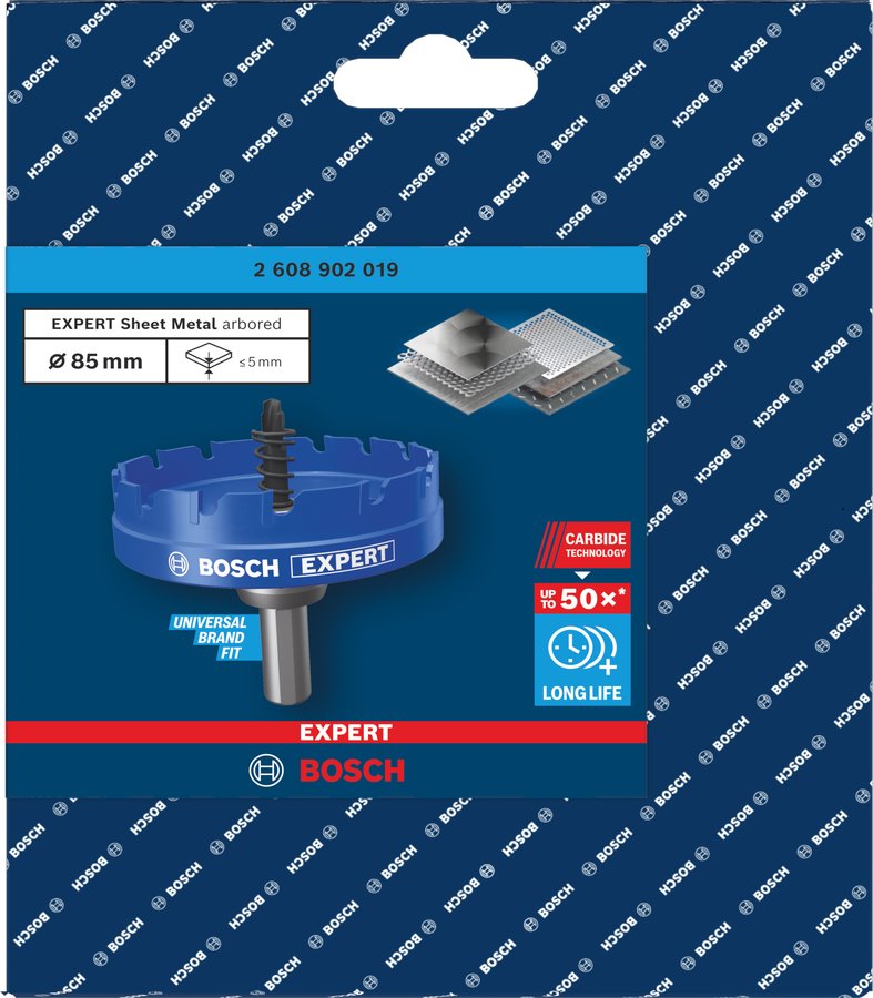 BOSCH Děrovka s adaptérem EXPERT Sheet Metal 85 × 5 mm (2.608.902.019)