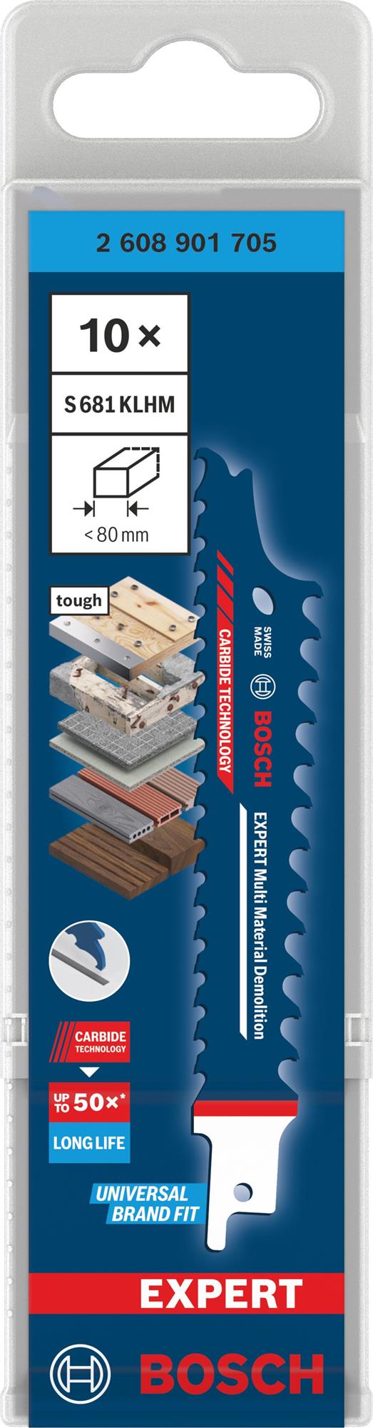 BOSCH EXPERT Multi Material Demolition S681KLHM Pilový list, 10 ks (2.608.901.705)