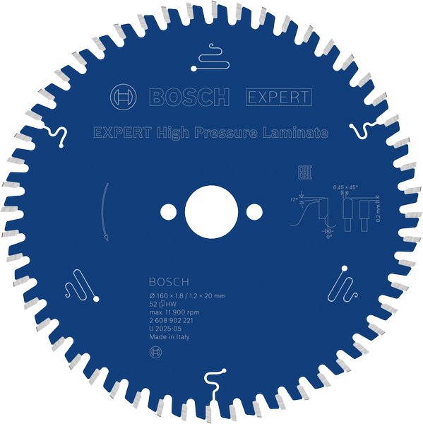 BOSCH Pilový kotouč EXPERT High Pressure Laminate, 160 × 1,8/1,2 × 20 mm, T52 (2.608.902.221)
