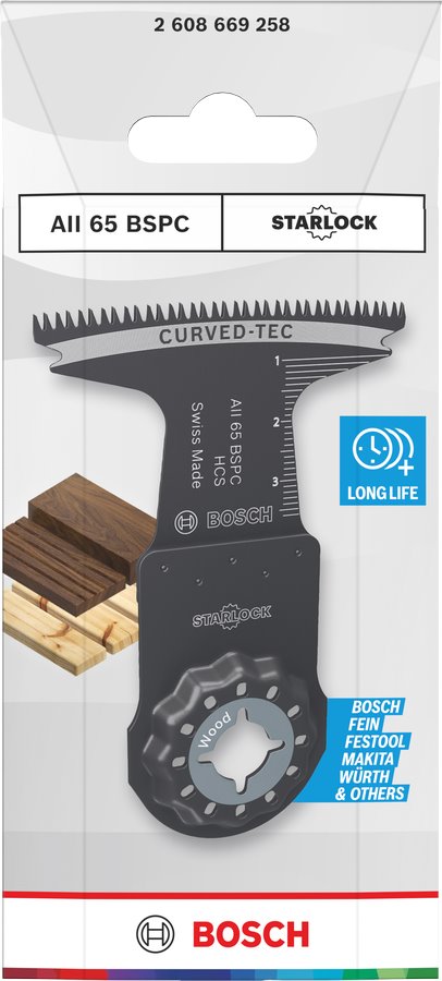 BOSCH Pilový list na dřevo AII 65 BSPC, Starlock, 65 – 40 mm (2.608.669.258)