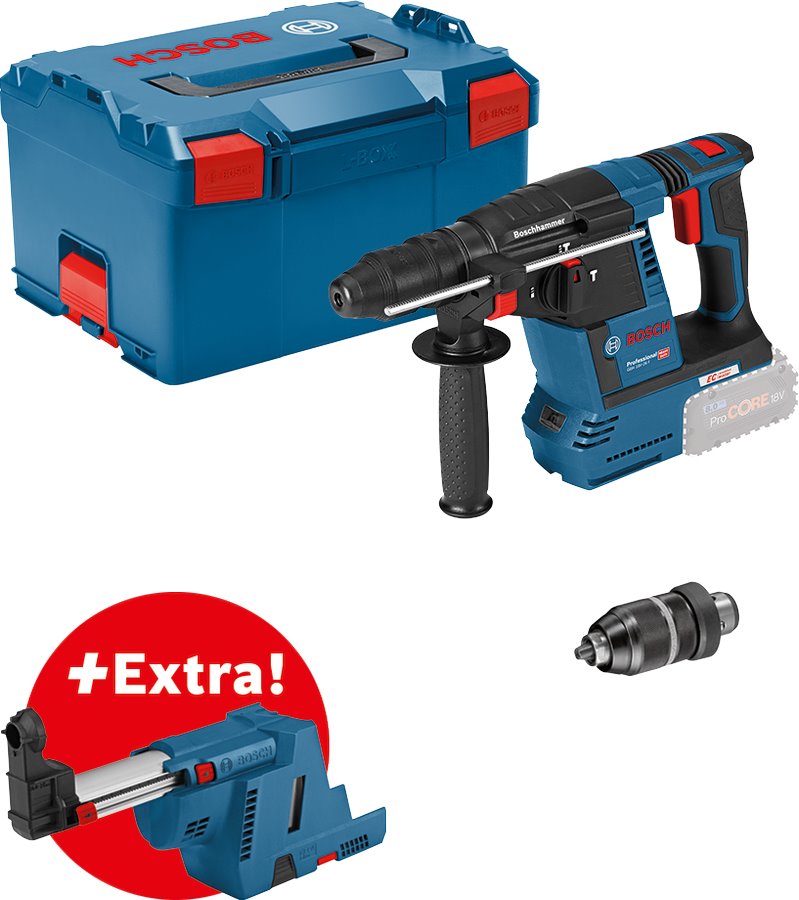 BOSCH PRO GBH 18V-26F + GDE Akumulátorové vrtací kladivo s SDS plus (0.611.910.00K)