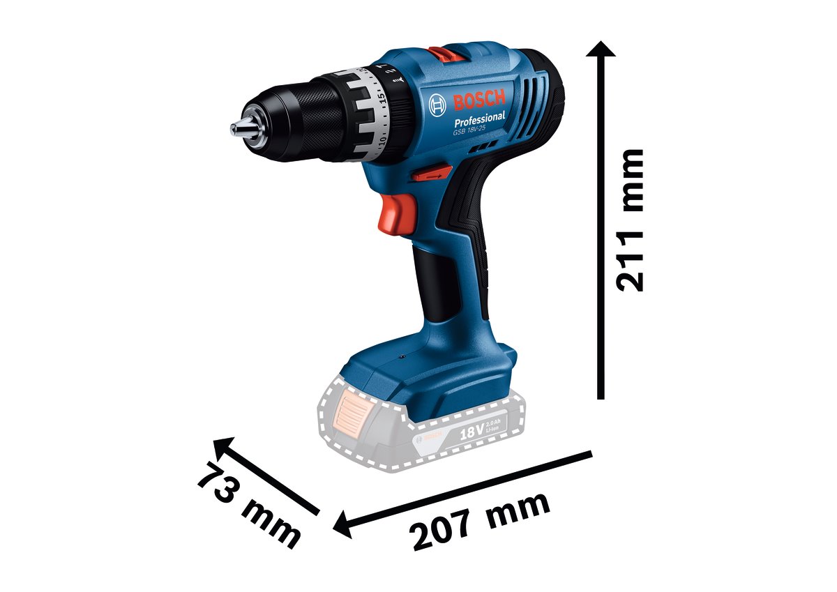 BOSCH PRO GSB 18V-25 + L-BOXX Akumulátorový příklepový vrtací šroubovák (0.601.9K9.301)