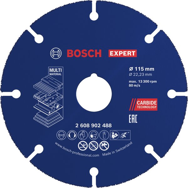 BOSCH Řezací kotouče EXPERT Carbide Multi Wheel 115 mm, 22,23 mm (2.608.902.488)