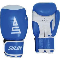 Box rukavice SULOV kožené 8oz., modro-bílé