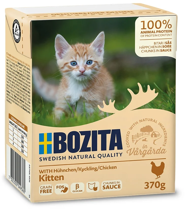 Bozita Cat Kitten kúsky v omáčke s kuracím mäsom, tetrapak 370 g