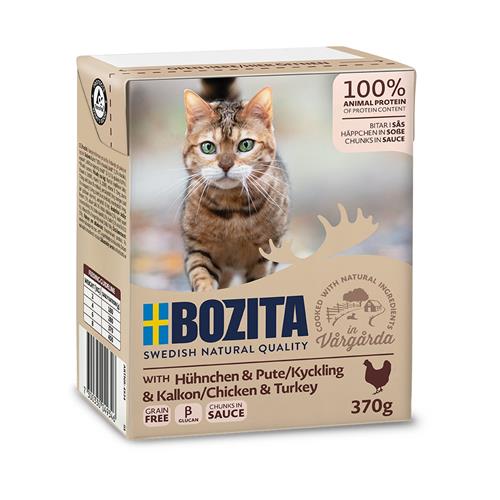 Bozita Cat kousky v omáčce s kuřecím a krůtím, tetrapak kapsička 370 g