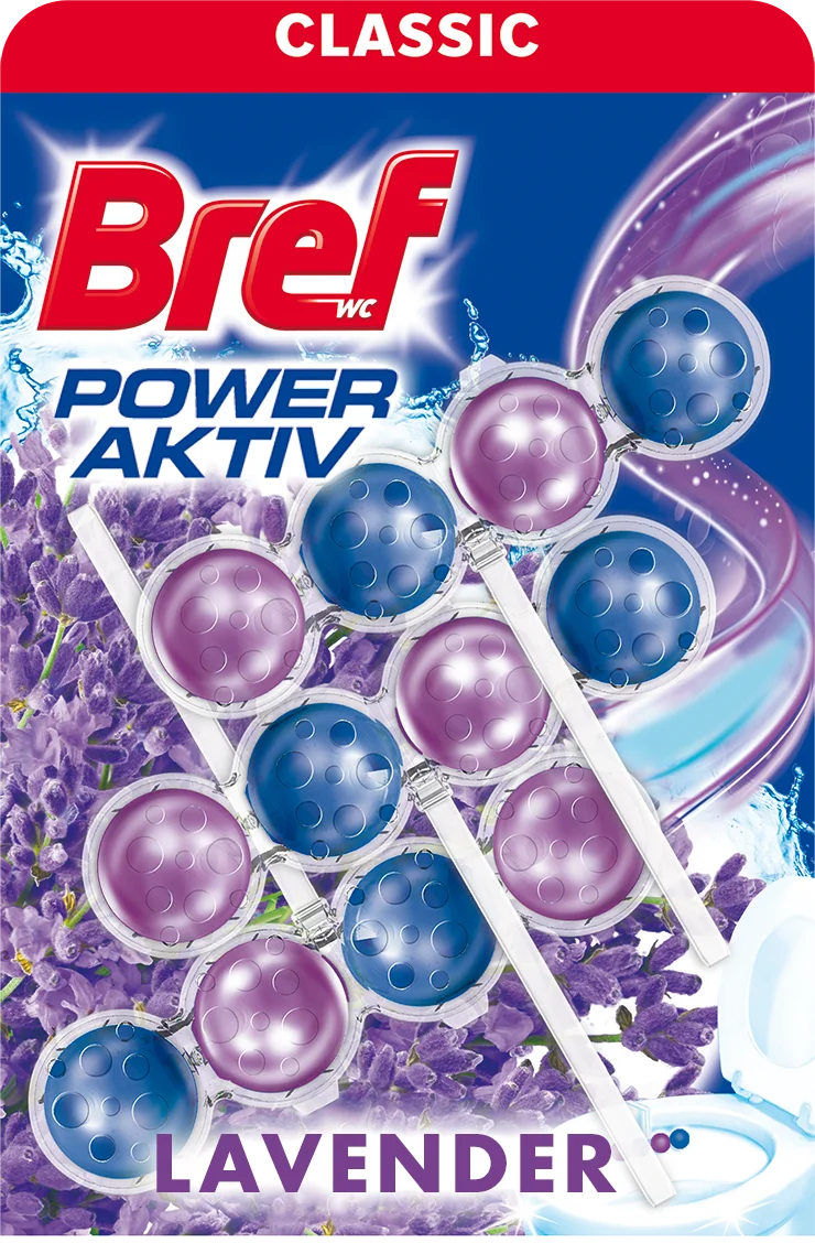 Bref WC blok Power Active Levanduľa 3x50g