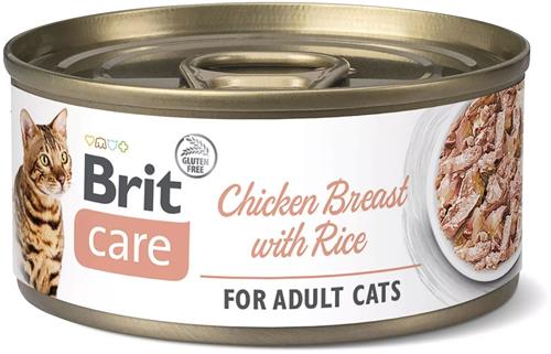 Brit Care Cat Chicken Breast with Rice 70g (fillets) konzervy pro kočky
