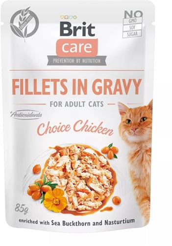 Brit Care Cat Fillets in Gravy Choice Chicken 85g kapsuly pre mačky