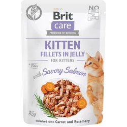 Brit Care Cat Kitten. Fillets in Jelly with Savory Salmon 85g kapsičky pro koťata