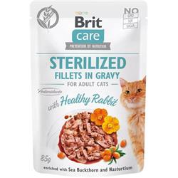 Brit Care Cat Sterilized. Fillets in Gravy with Healthy Rabbit 85g kapsičky pro kočky