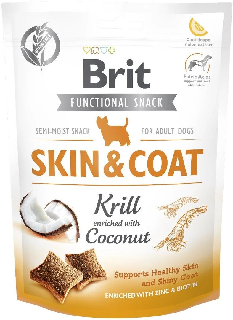 Brit Care Dog Functional Snack Skin&Coat Krill 150g pochúťky pre psov